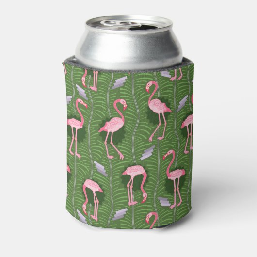 Flamingo Birds 20s Deko Fern Muster Sommer Custom Dosenkühler (Kanne Rückseite)