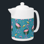 Flamingo Birds 20s Deko Ferns Pattern Blue Gold<br><div class="desc">Dieses elegante flamingo Vogelmuster dekorative Design ist im Retro-Stil der 20er Jahre im Art-Déco-Stil. Die hellrosa Flamingos-Erholung vor einem Hintergrund, der Farnfronten in fetten Farben und geometrische rechteckige Formen in Goldtönen umfasst, und das alles in einem Vintagen Blau. Dieses originelle, stilvolle Design ist perfekt für jeden, der diese tropischen Tiere...</div>