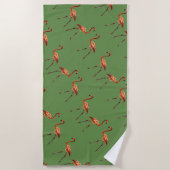 Flamingo Birds Beach Handtuch (Vorderseite)