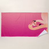 Flamingo Birds Liebe, Flamingo Art Beach Handtuch (Vorderseite)