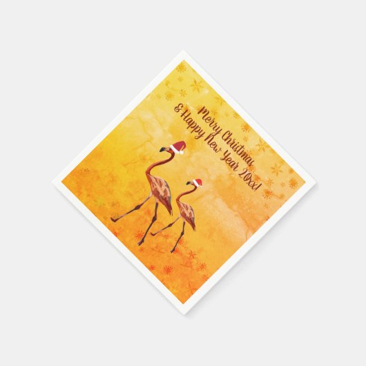 Flamingo Birds neues Jahr Serviette (Ecke)