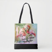 Flamingo Birds of a Feather Shoulder Tote Bag Tasche (Vorderseite)