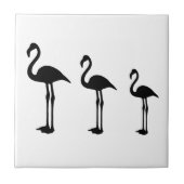 Flamingo Birds Stehend Minimalistisch Fliese (Vorderseite)