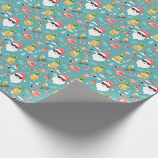 Flamingo Birds Weihnachten im Juli Party Geschenkpapier (Ecke)