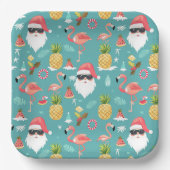 Flamingo Birds Weihnachten im Juli Party Pappteller (Vorderseite)