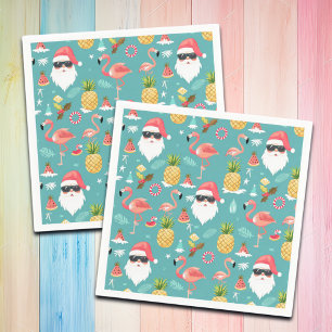 Flamingo Birds Weihnachten im Juli Party Serviette