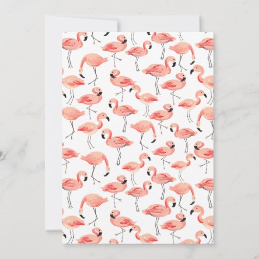 Flamingo Birth Announcement Ankündigung (Rückseite)