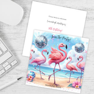 Flamingo Birthday Beach Party Einladung