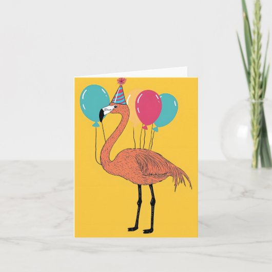 Flamingo Birthday Card Karte (Vorderseite)