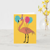 Flamingo Birthday Card Karte (Gelbe Blume)
