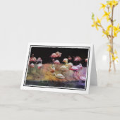 Flamingo Birthday Card Karte (Gelbe Blume)