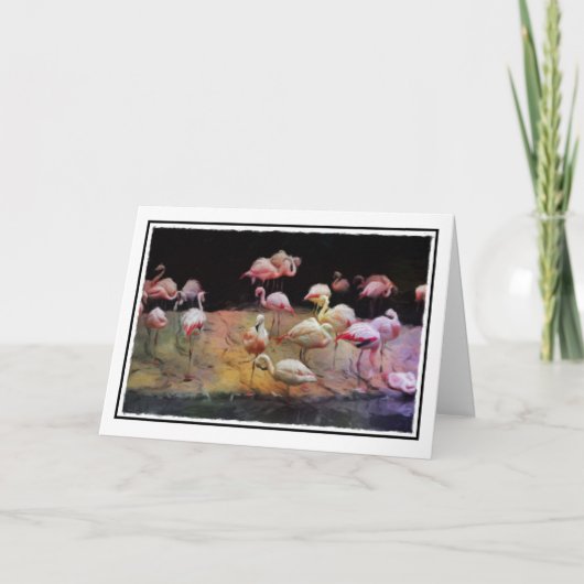 Flamingo Birthday Card Karte (Vorderseite)