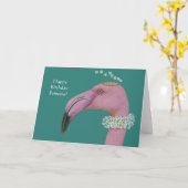Flamingo birthday card karte (Gelbe Blume)