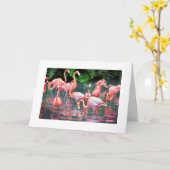 Flamingo Birthday Card Karte (Gelbe Blume)
