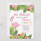 Flamingo Birthday Einladung (Vorderseite)