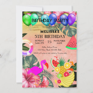 Flamingo Birthday Einladung, niedliche Einladung