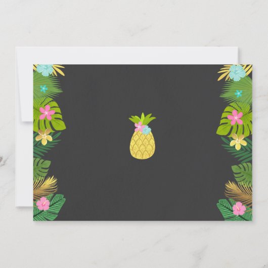 Flamingo Birthday Einladung Topical Luau Party (Rückseite)