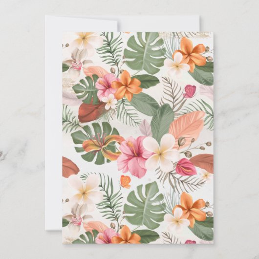 Flamingo Birthday Einladung Tropical (Rückseite)