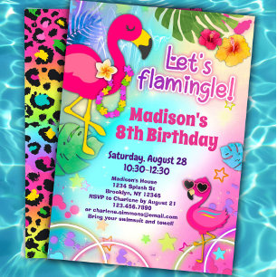 Flamingo Birthday Einladungen - Lasst uns Flamingl