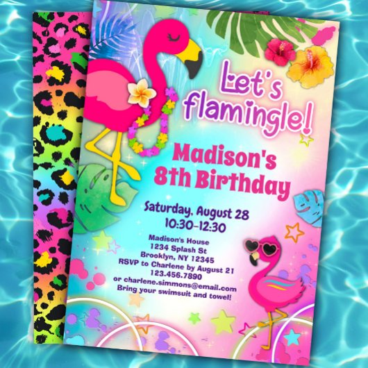 Flamingo Birthday Einladungen - Lasst uns Flamingl