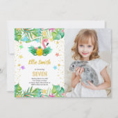 Flamingo Birthday Einladungen mit Foto (Vorderseite)