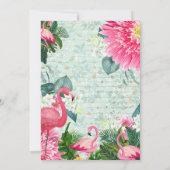 Flamingo Birthday Einladungskarte (Rückseite)