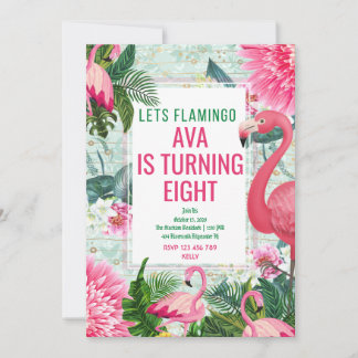 Flamingo Birthday Einladungskarte