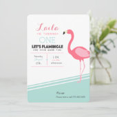 Flamingo Birthday Invite Einladung (Stehend Vorderseite)