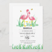Flamingo Birthday Invite Einladung (Vorne/Hinten)