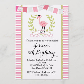 Flamingo Birthday Party Einladung