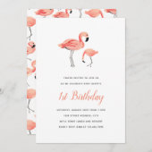 Flamingo Birthday Party Einladung (Vorne/Hinten)