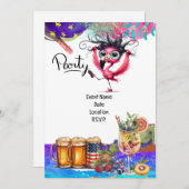 Flamingo Birthday Party Einladung (Vorne/Hinten)