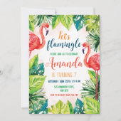 Flamingo Birthday Party Einladung Lass Flamingle (Vorderseite)