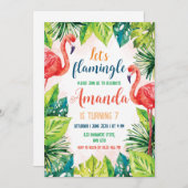 Flamingo Birthday Party Einladung Lass Flamingle (Vorne/Hinten)