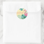 Flamingo Birthday Party - Lasst uns Flamingle Stic Runder Aufkleber (Tasche)
