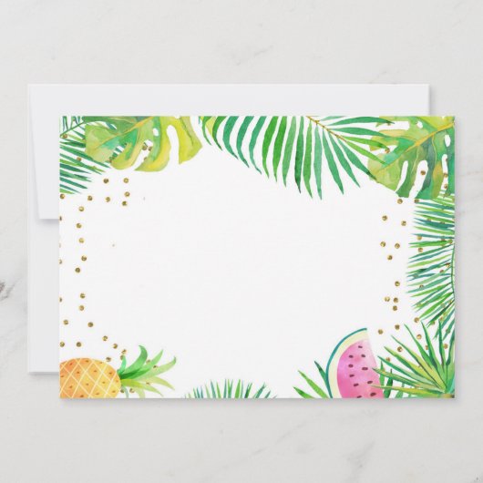 Flamingo Birthday Pool Party Tropical Girl Foto Einladung (Rückseite)