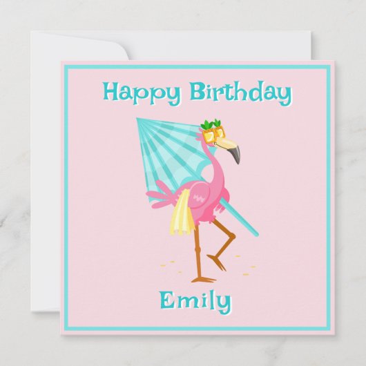 Flamingo bis zum Strand Karte (Vorderseite)