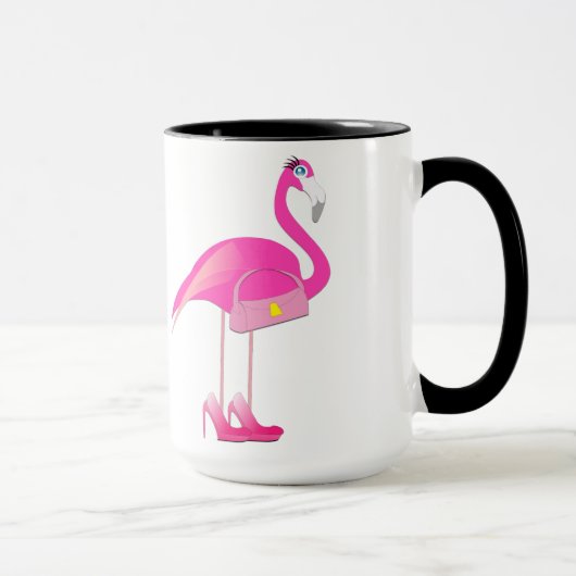 Flamingo Black 15 oz Ringer Tasse (Rechts)