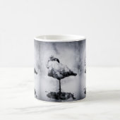 Flamingo Black and White Watercolor 02 Kaffeetasse (Mittel)