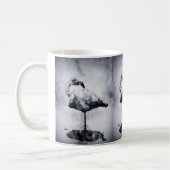 Flamingo Black and White Watercolor 02 Kaffeetasse (Links)
