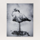Flamingo Black and White Watercolor 02 Puzzle (Vertikal)