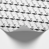 Flamingo Black and White Wrapping Paper Geschenkpapier (Ecke)