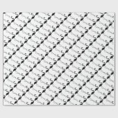 Flamingo Black and White Wrapping Paper Geschenkpapier (Flach)