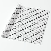 Flamingo Black and White Wrapping Paper Geschenkpapier (Ungerollt)