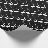 Flamingo Black Wrapping Paper Geschenkpapier (Ecke)