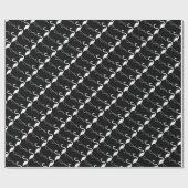 Flamingo Black Wrapping Paper Geschenkpapier (Flach)