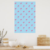 Flamingo, blaues Poster, Flamingo-Muster, Vögel Poster (Küche)