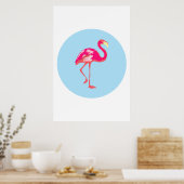 Flamingo, blaues Poster, tropisches Poster, Poster (Küche)