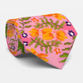 Flamingo Bloom Men's Krawatte (Gerollt)