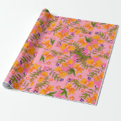 Flamingo Bloom Wrapping Paper Geschenkpapier (Ungerollt)
